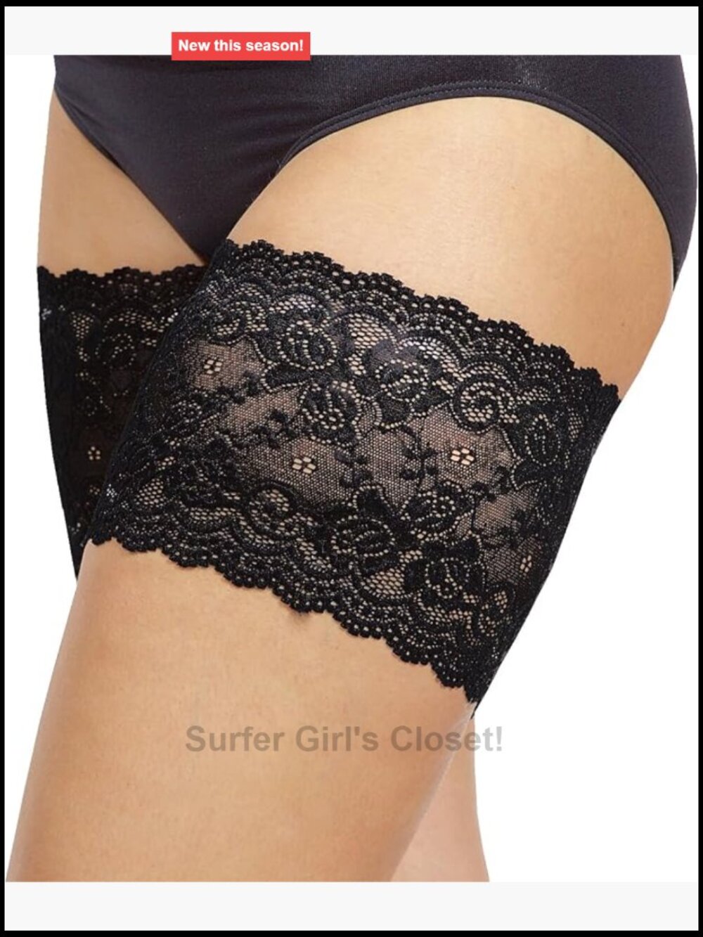 Anti-Chafing Thigh Bands Lace Silicone Grip Stretch Nylon Spandex
